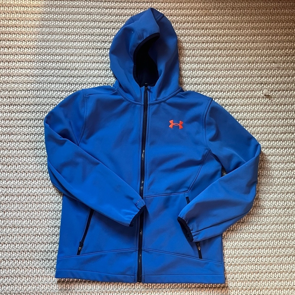 Under Armour Blue and Orange Softshell Jacket - Boys Youth